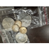 Image 1 : Dollars and 50¢ piece. American 50¢ piece and silver dimes.