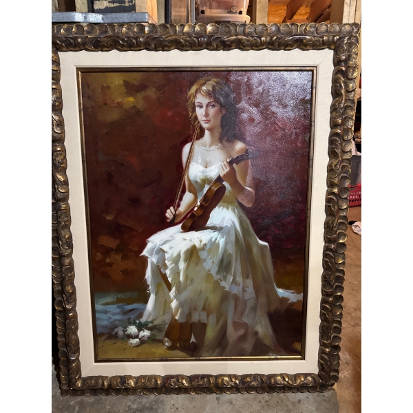 painting titled "Daydream" by artist An He. 
Artist: An He (born 1957), a Chinese-American figurativ