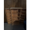 Image 5 : Wooden storage cabinet with double doors featuring interior shelving suitable for organizing CDs or 