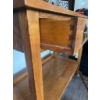 Image 12 : Two Old Hickory knives, a western rodeo-themed metal belt buckle, a wooden bar cart with casters and