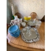 Image 1 :  Various glassware, cups, and serving tray