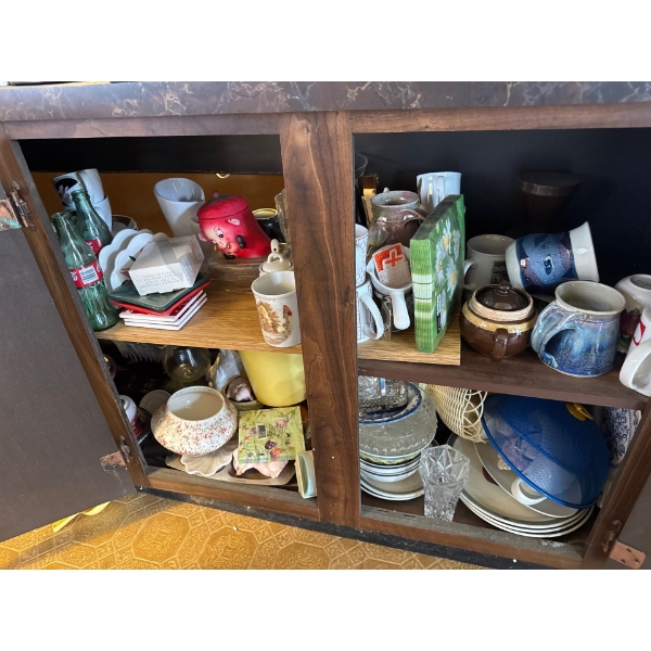all contents in cabinet.