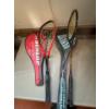 Image 2 : Two vintage rackets with their respective covers, one Dunlop squash rackets, specifically including 