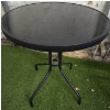 Image 2 : Round Outdoor Bistro Style Table w/Two Wicker Chairs & Metal Matte Frame