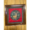 Image 2 :   Velvet painting 49 inches long by 26 inches wide with nice carved wood frame Fat and fabric deer p