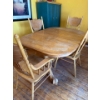Image 3 : Oak dining table with six matching chairs, 2 more not in photo, The table is 60in and 41in wide with