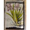 Image 1 :  Creativeco-op Iris Painting Antique Textured Box Wall Hanging featuring a glass front and a distres