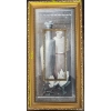 Image 2 :  framed still life art print depicting pottery vessels and white flowers. 