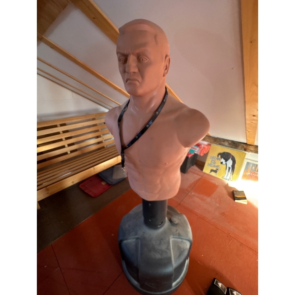 This item is a Century BOB (Body Opponent Bag) freestanding punching bag. It has a realistic human-l
