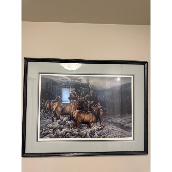 Limited edition number 876 of 2,500 "Broken Silence" elk lithograph print
