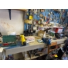 Image 1 : All contents on top shelf of bench. Bench grinder and vice, excluding the vice.