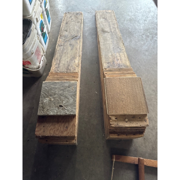 Wooden tractor ramps for John Deere four twenties for doing oil changes. 