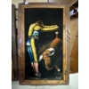 Image 2 :  Velvet paintings of bullfighters 23 x 14 wood framed carved wood 
