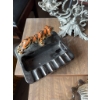Image 2 : Two glass oil lamps, a metal two-arm candelabra, a ceramic or metal pharaoh-themed ashtray, a glass 