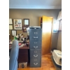 Image 1 :  grey 4-drawer vertical metal filing cabinet,