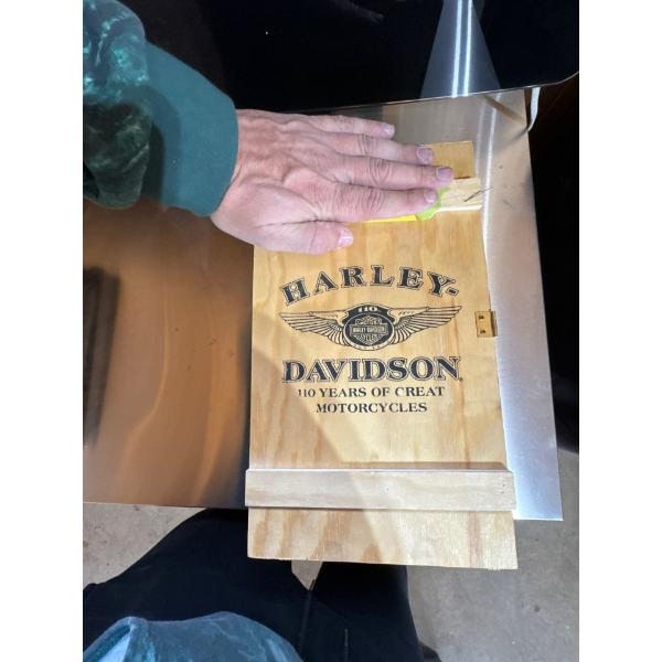 Harley Davidson one hundred and tenth anniversary stein in the box.