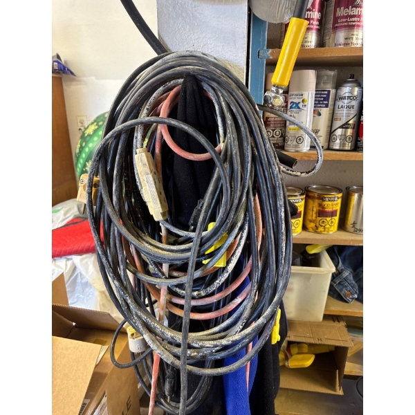  coiled heavy-duty electrical extension cords