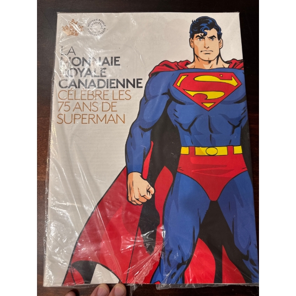  collectible coin set from the Royal Canadian Mint commemorating the 75th anniversary of Superman. 
