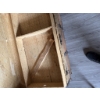 Image 3 : Wood and metal steamer trunk with exterior metal hardware and wooden slats. The exterior surface sho