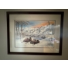 Image 1 :  Framed art print titled "Riding High" featuring Polaris Indy Storm Classic snowmobiles, signed and 