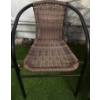 Image 3 : Round Outdoor Bistro Style Table w/Two Wicker Chairs & Metal Matte Frame