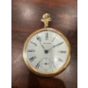 Image 1 : ANTIQUE WALTHAM OPEN FACE POCKET WATCH WITH ROMAN NUMERALS BLUED STEEL HANDS AND GOLD PLATED CASE