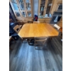 Image 1 :  wooden dining set with a drop-leaf or extendable table and matching chairs. 