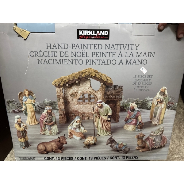  Hand painted nativity Kirkland signature series set and  new in box.