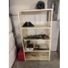 Image 1 : Steel metal rack, 36in wide by 67in tall. Includes HJC helmet on top. All other items on shelf not i