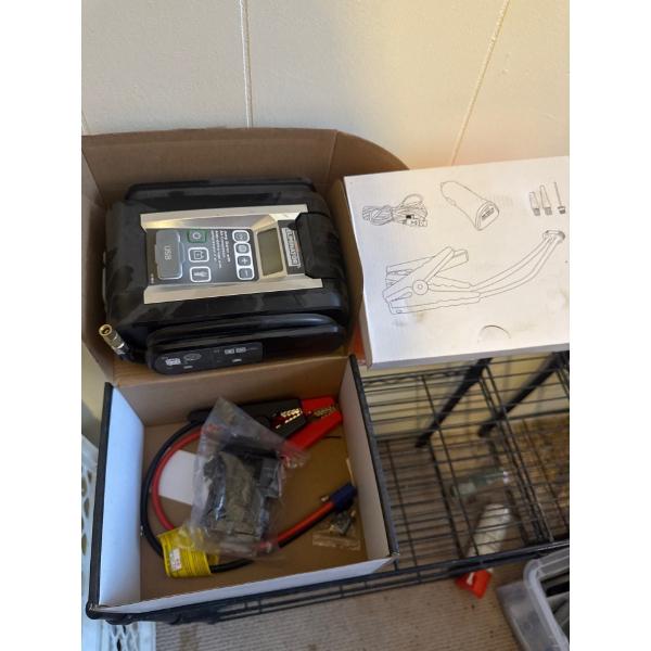 Brand new, still in the box. Moto Master Eliminator, jump starter with air compressor