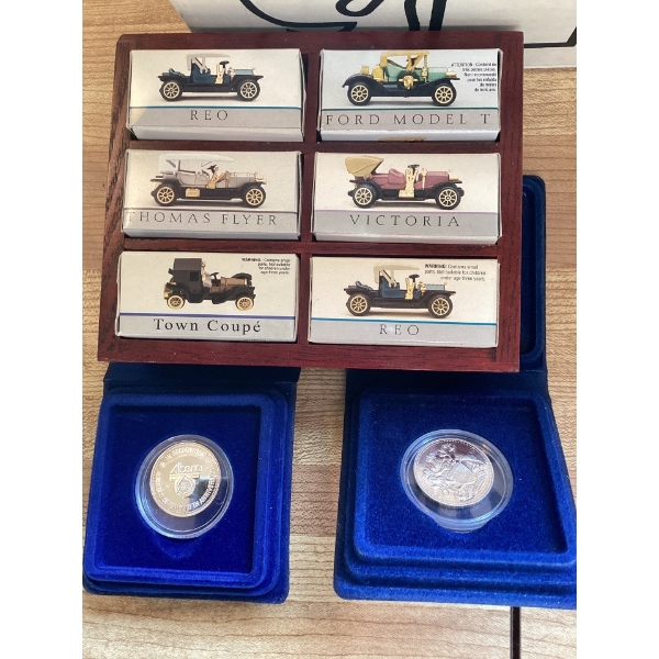 This is a set of Matchbox Models of Yesteryear "Connoisseurs Collection" miniature vintage cars. 
Th