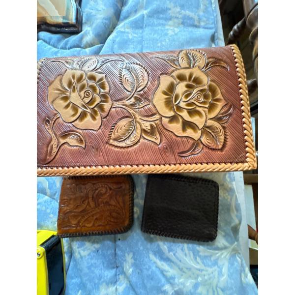 Handmade, very well made leather wallets and purse.