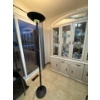 Image 1 :  Black metal halogen torchiere floor lamp. 