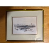 Image 1 : framed lithograph print titled "Ramla, ancient Arimathea," created by Louis Haghe after a drawing by