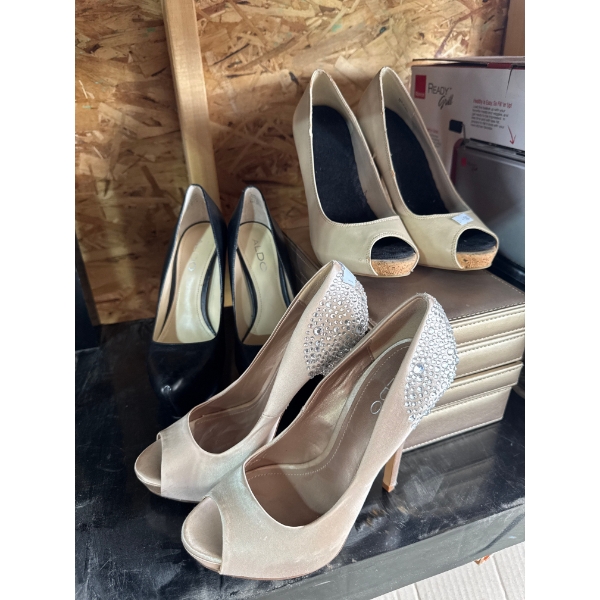 Three pairs of women's size 6.5 heels