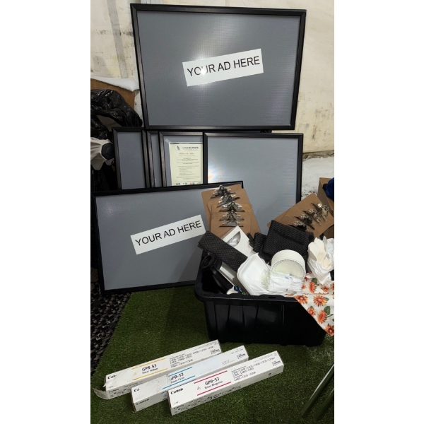 Copy-Here Ad Signs w/ Cartridges, Veggies & Clipboards For The Class