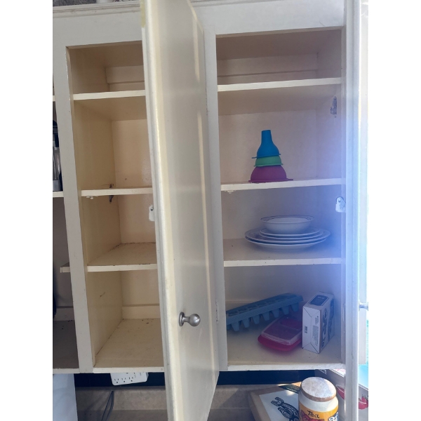 Items in the 3 cupboards left of the sink are all included. Including some French presses, 