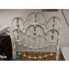 Image 1 :  white enameled iron and brass bed headboard, similar to vintage designs by Elliott's Design. 