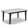 Image 2 : Verona Dining Table with Culture Marbled Top, 60"W - White