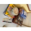 Image 1 : Three watches, picnic basket, pins, and other items.
