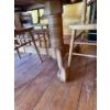 Image 1 : Oak dining table with six matching chairs, 2 more not in photo, The table is 60in and 41in wide with