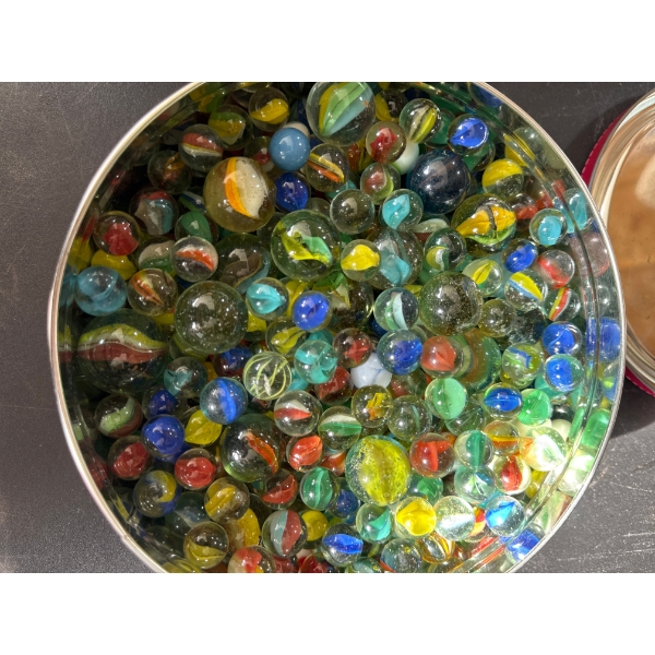 Container full of marbles