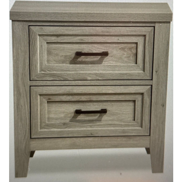 Lara Bedside 2-Drawer Nightstand, 23.6"W x 25.6"H - Antique Grey