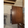 Image 2 : ark wood end table features a geometric apron design, a single side drawer, and a lower storage shel