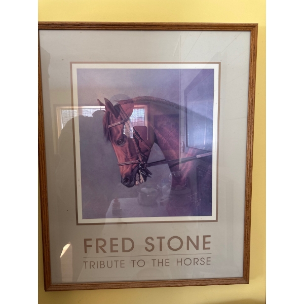  framed art print titled "Tribute to the Horse" by acclaimed equine artist Fred Stone. 
