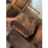 Image 9 : Several assorted wooden boxes, some with hinges and hooks. One box features partial labeling for Gil