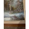 Image 2 :  Vintage original oil painting on canvas by artist Irene Cafieri. 
Subject: A winter landscape featu
