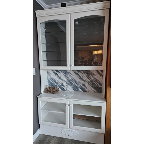 White melamine display cabinet