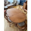 Image 1 :  maple and birch dining table and chair set. With extensions, maple dining set with two leaves. Six 