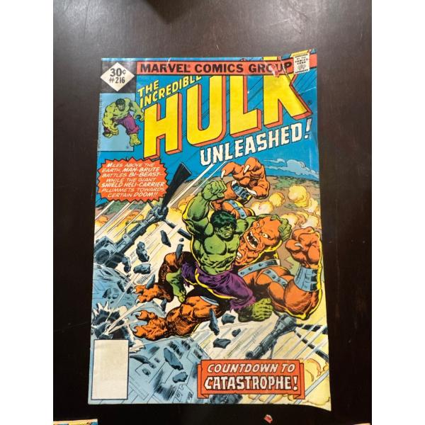 vintage copy of The Incredible Hulk #216 comic book published by Marvel Comics Group in 1977. 